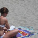 Studying at the beach