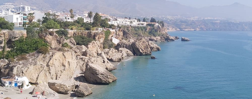 Nerja: Beach view from Balcon de Europa